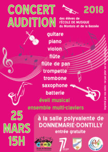 affiche de l'audition 2018 de l'école de musique