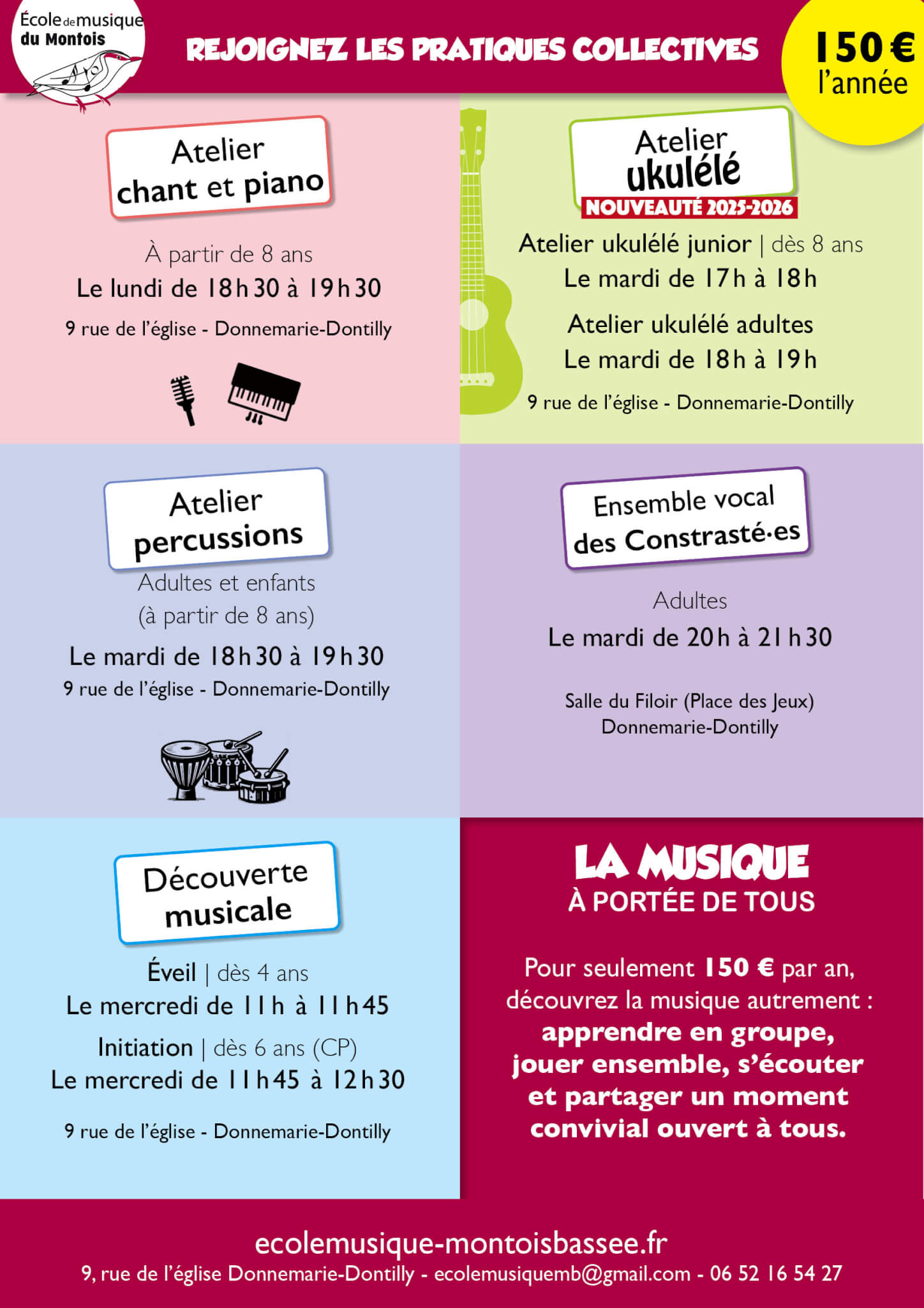 Des cours de musique pour 150 € par an ?